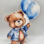 Dekorácia na tortu/magnetka Macko + balóniky 01/16/