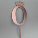 číslo 0 + korunka /mini ružová/