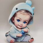 Dekorácia na tortu/magnetka Bábätko – chlapček 01