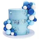 Dekorácia – Guličky/modré, biele/ SADA 90