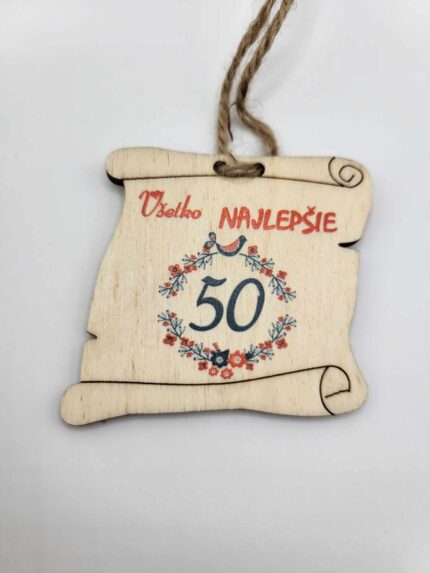 Visačka - Pergamen - Všetko najlepšie 50