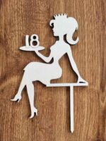 Zápich na tortu- sediaca žena/dievča číslo 18 + korunka