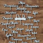 Mini zápichy s menom - Stužková/Venček 01 /prírodné/