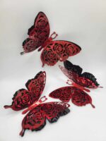 Dekorácia – motýle čierne/červené 3D/67