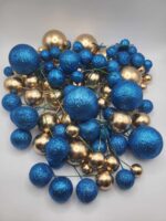 Dekorácia – Guličky/modré+zlaté/ SADA 94 – Obrázok 2