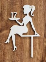 Zápich na tortu - sediaca žena/dievča číslo 17