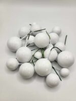 Dekorácia na tortu - Biele guličky 09/lesklé/ – Obrázok 2