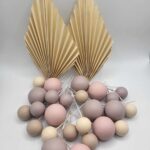 Dekorácia – Guličky/béžové+palmový list/ SADA 76