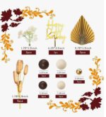 Dekorácia – Guličky/hnedé +palmový list/ SADA 77 – Obrázok 2