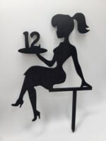 Zápich na tortu -sediaca žena/dievča číslo 12 /čierna/
