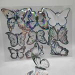 Dekorácia na tortu  – motýle strieborné 3D/61