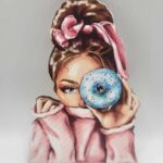 Magnetka Žena/Dievča + donut 05