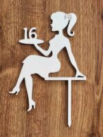 Zápich na tortu - sediaca žena/dievča číslo 16 /02/