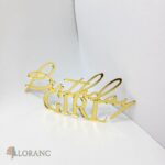 dekorácia na tortu/plastový nápis – Birthday Girl 01 /zlatá/