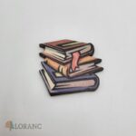 Drevená farebná dekorácia - kniha/knihy