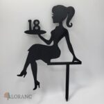 Zápich na tortu-sediaca žena/dievča 18 /02/čierna/