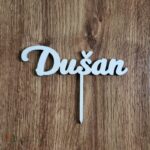 Drevený zápich na tortu s menom Dušan
