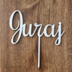 Drevený zápich na tortu s menom Juraj 02