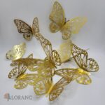 Dekorácia – motýle zlaté 3D/70