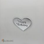 pl.nápis – Happy Birthday /Strieborná 02/ srdiečko