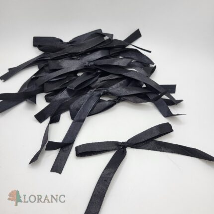 dekorácia na tortu – mašľa/stužka /čierna/15 ks/