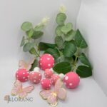 Dekorácia na tortu - muchotrávky + motýle + lístky – Obrázok 3