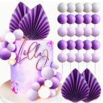 Dekorácia – Guličky fialové + palmový list SADA 131