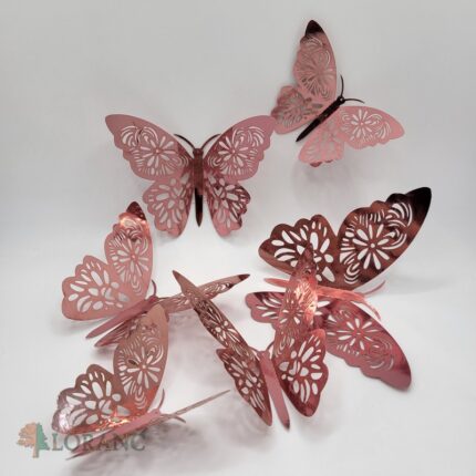 Dekorácia – motýle ružové 3D/71
