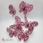 Dekorácia – motýle cyklamenové 3D/72