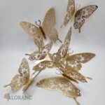 Dekorácia – motýle zlaté 3D/73