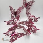 Dekorácia – motýle cyklamenové 3D/74
