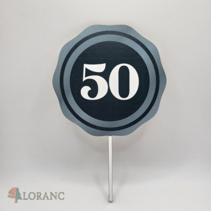 Zápich na tortu - číslo 50 v kruhu