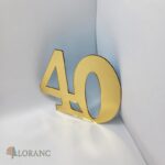plastové číslo 40 /zlatá/