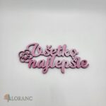 Nápis – Všetko najlepšie + kvietok/ružová/