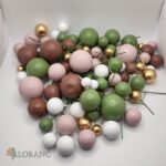 Dekorácia – Guličky – /hnedé,zelené,béžové/ SADA 130 – Obrázok 3