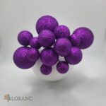 Dekorácia na tortu – Fialové guličky 07 /trblietavé/