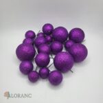 Dekorácia na tortu – Fialové guličky 07 /trblietavé/ – Obrázok 2