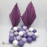 Dekorácia – Guličky fialové + palmový list SADA 131 – Obrázok 3