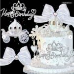 Princezná - Happy Birthday + koč + mašľa – Obrázok 2