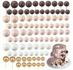 Dekorácia – Guličky/hnedé+biele+zlaté/ SADA 135