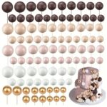 Dekorácia – Guličky/hnedé+biele+zlaté/ SADA 135