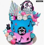 Dekorácia – Tik Tok/Pop Star /Guličky/ružové,modré,oranžové + palmový list/ SADA 133 – Obrázok 3