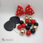 Dekorácia – Guličky/Minnie červené+čierne+zlaté/ SADA 136 – Obrázok 3