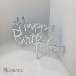 pl.zápich na tortu - Happy Birthday /Strieborný 02/