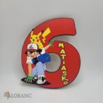 dekorácia na tortu/magnetka Pokémon číslo + meno