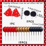 Dekorácia – Guličky/Minnie červené+čierne+zlaté/ SADA 136 – Obrázok 2