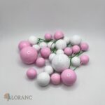 Dekorácia na tortu – Guličky SADA 134 /biele,ružové/ – Obrázok 2