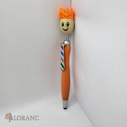 Oranžové pero - tvár + vlasy