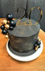 Dekorácia na tortu - Guličky/zlatá, čierna/ SADA 17 – Obrázok 4