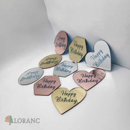 pl.nápis – Happy Birthday SADA 02 /ružová,zlatá,strieborná - 3 typy/